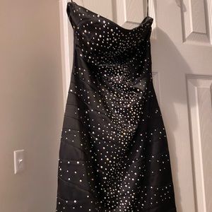 Black sparkly strapless dress